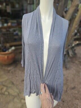 David By David Kahn Very Thin Comfy Light Gray Open-Front Women's Cardigan XS
